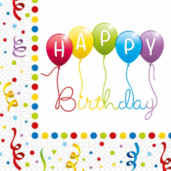 Image sur TABLEWARE - LUNCHEON NAPKIN - HAPPY BIRTHDAY 