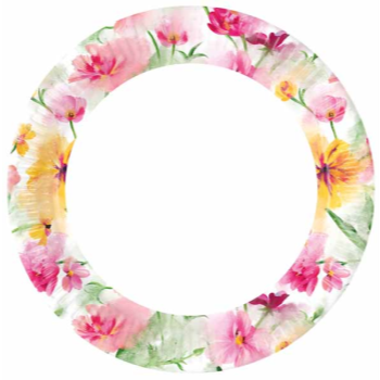 Image de SPRING FLOWERS WATERCOLOUR - 9" PLATES