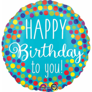 Image de 18" FOIL - HAPPY BIRTHDAY TO YOU DOTS 