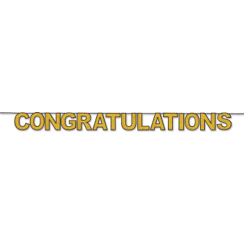 Image de DECOR - Congratulations Streamer - Gold/Black - 8.5"x11'