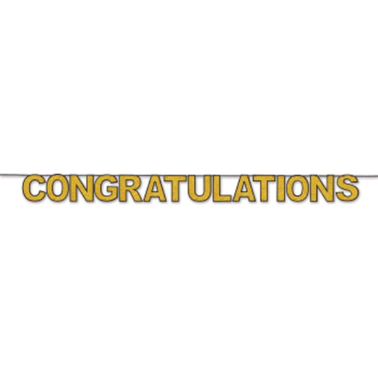 Image sur DECOR - Congratulations Streamer - Gold/Black - 8.5"x11'