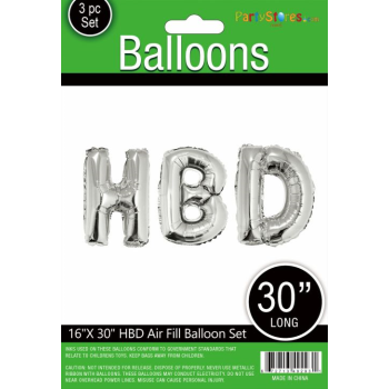 Picture of 16" PHRASE HAPPY BIRTHDAY - SILVER *DOES NOT FLOAT* AIR FILLED