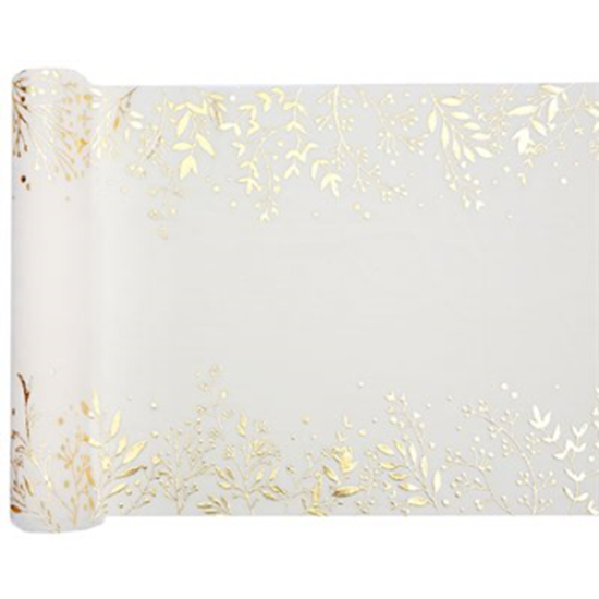 Picture of TABLEWARE - Winter Leaves Ivory TABLE RUNNER 2.5m