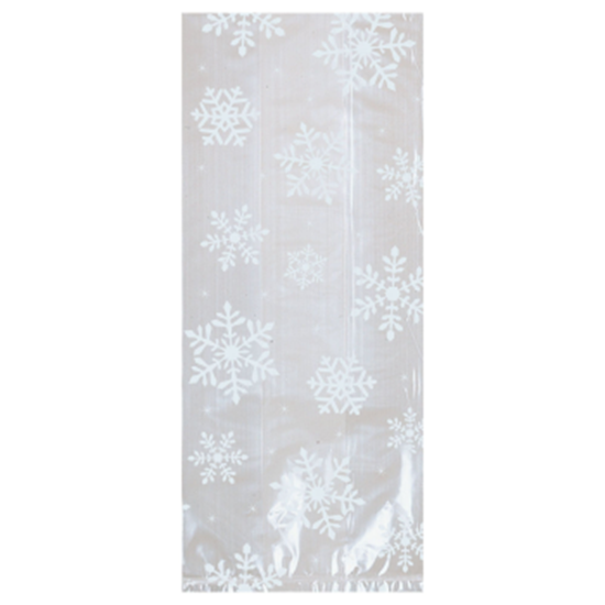 Picture of DECOR - Small White Snowflake Cello Party Bags