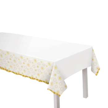 Picture of TABLEWARE - Golden Soiree Plastic Table Cover