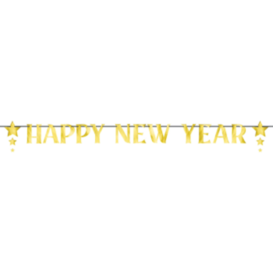 Image sur DECOR - Happy New Year Star Letter Banner - Gold