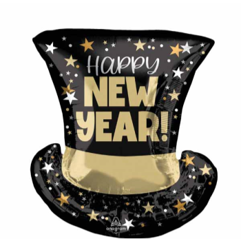 Picture of 24'' FOIL - HAPPY NEW YEARS TOP HAT  BALLOON 