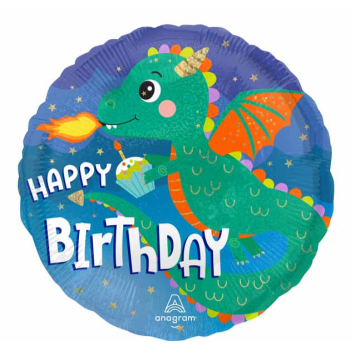 Image de 18'' FOIL - CUTE DRAGON BIRTHDAY BALLOON 