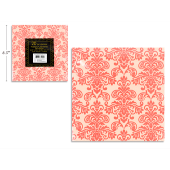 Picture of TABLEWARE - RED PAISLEY LUNCH NAPKINS