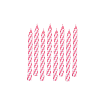 Image de CANDY STRIPE CANDLES-PINK     