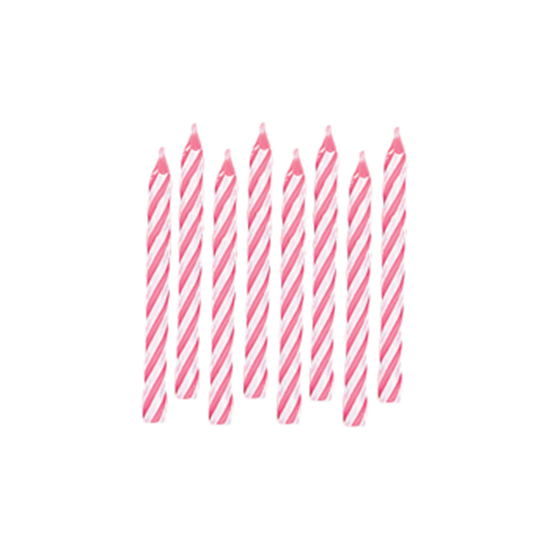 Image sur CANDY STRIPE CANDLES-PINK     