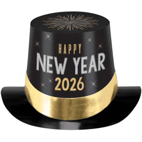 Picture of WEARABLES - 2026 Cheers For The New Year Printed Top Hat