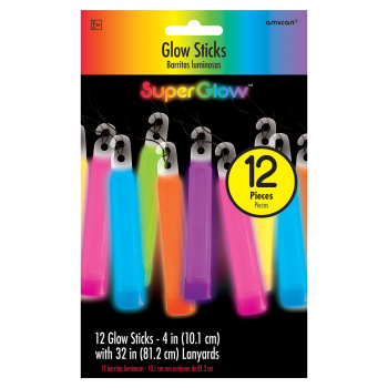 Image de 4" MULTI COLOR GLOW STICKS 12CT