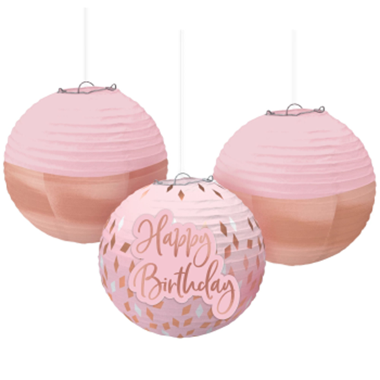 Image sur DECOR - Blush Birthday Lanterns w/ Add Ons