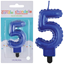 Image de Numeral Candles #5 - Royal Blue 3"