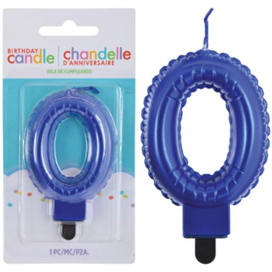 Picture of Numeral Candles #0 - Royal Blue 3"