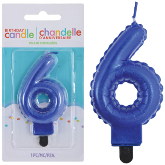 Picture of Numeral Candles #6 - Royal Blue 3"
