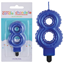 Image de Numeral Candles #8 - Royal Blue 3"