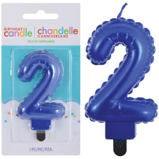 Picture of Numeral Candles #2 - Royal Blue 3"