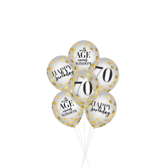 Picture of 70th Party of The Ages Latex Confetti Balloon