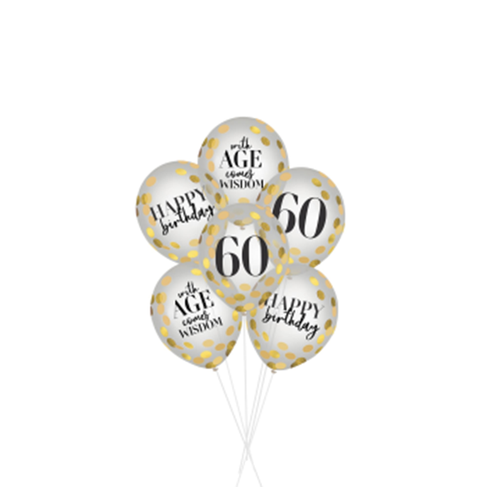 Picture of 60th Party of The Ages Latex Confetti Balloon