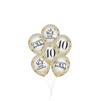 Picture of 40th Party of The Ages Latex Confetti Balloon