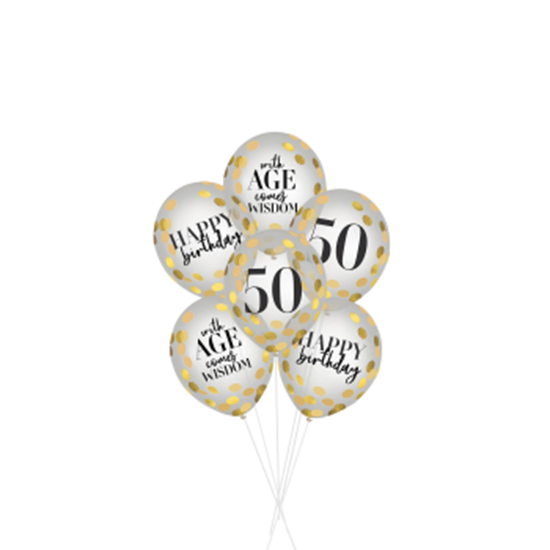 Picture of 50th Party of The Ages Latex Confetti Balloon