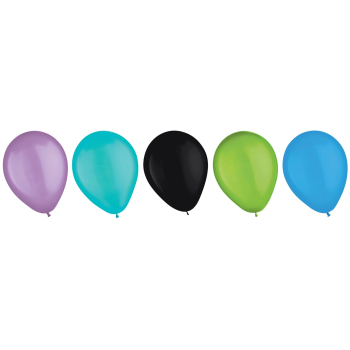Image de 11" Color Mix Latex Balloons, 15 ct. - Cyber Brights
