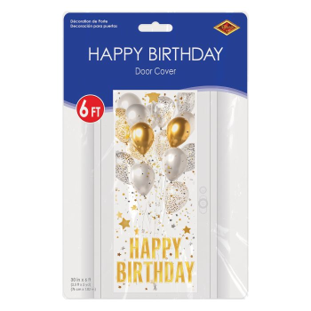 Image de DECOR - Happy Birthday Door Cover - GOLD BALLOONS