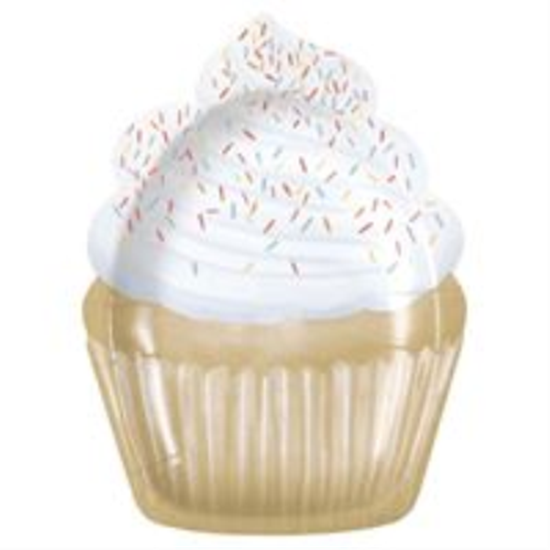 Image sur GOLD CELEBRATION - CUPCAKE SHAPED 9" PLATES FOIL