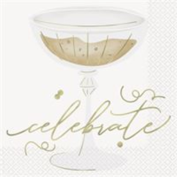 Image de GOLD CELEBRATION - CHAMPAGNE LUNCHEON NAPKIN 
