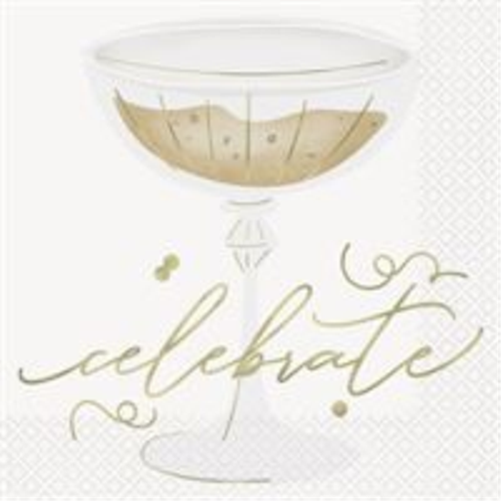 Image sur GOLD CELEBRATION - CHAMPAGNE LUNCHEON NAPKIN 