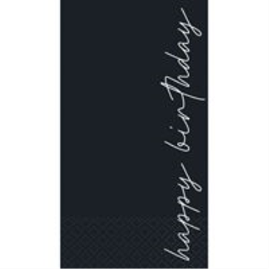 Image sur SCRIPT BIRTHDAY BLACK GUEST TOWEL NAPKIN 