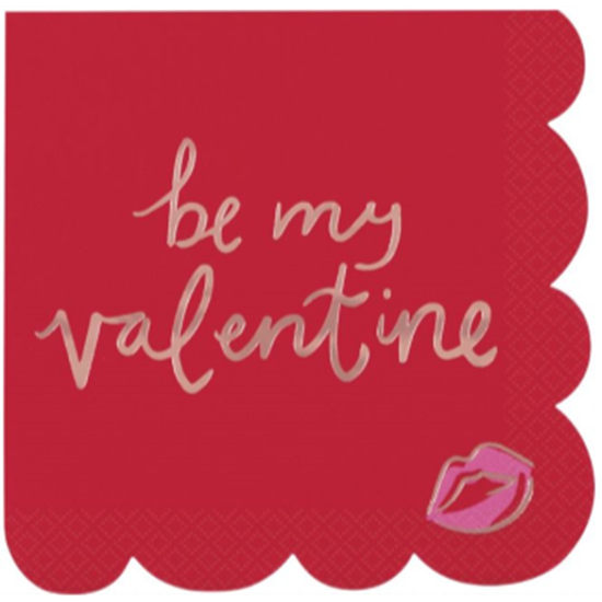 Image sur TABLEWARE - BE MY VALENTINE FOIL LUNCHEON NAPKIN