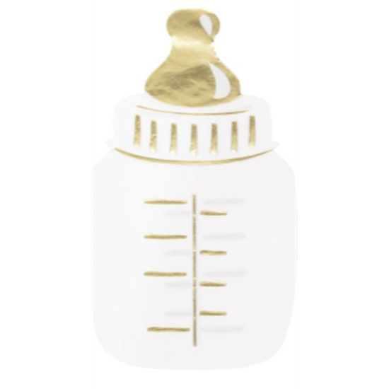 Picture of TABLEWARE - GOLD BABY BOTTLE SHAPED GUEST TOWEL