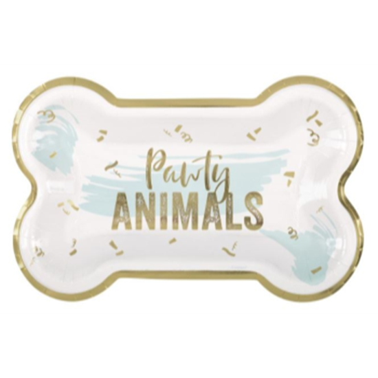 Picture of PAWTY ANIMALS BONE SHAPED 10" PLATES