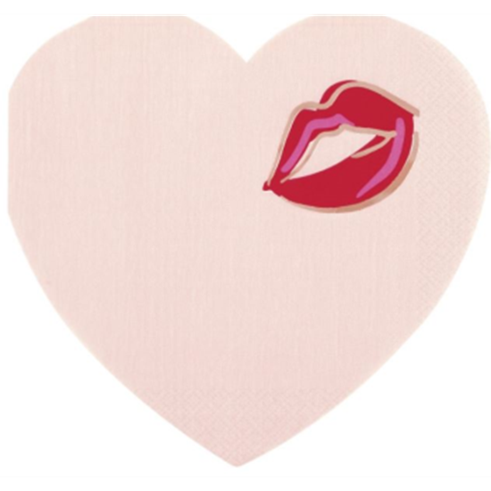 Image sur TABLEWARE - HEART SHAPED FOIL LUNCHEON NAPKIN