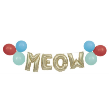 Picture of PAWTY ANIMALS MEOW BALLOON BANNER KIT