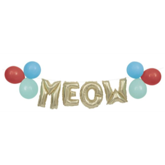 Picture of PAWTY ANIMALS MEOW BALLOON BANNER KIT