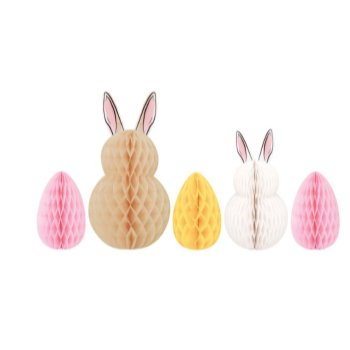 Image de DECOR - BUNNY & EASTER EGG HONEYCOMB DECOR
