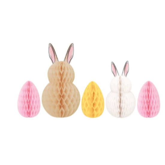 Image sur DECOR - BUNNY & EASTER EGG HONEYCOMB DECOR