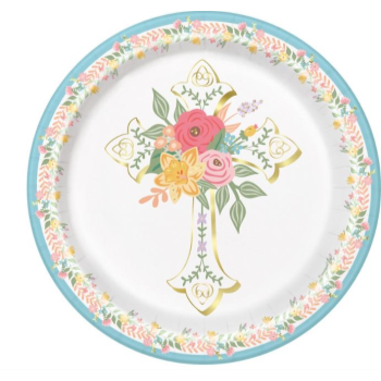 Image de TABLEWARE - EASTER CROSS 9" FOIL PLATE
