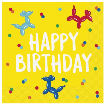 Picture of BALLOON DOG BIRTHDAY LUNCHEON NAPKINS