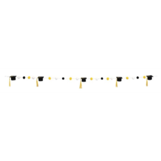 Image sur DECOR - GRADUATION FELT POM POM GARLAND 4'