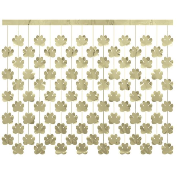 Picture of PAWTY ANIMALS GOLD FOIL PAW PRINT CURTAIN