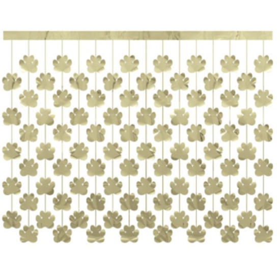 Picture of PAWTY ANIMALS GOLD FOIL PAW PRINT CURTAIN