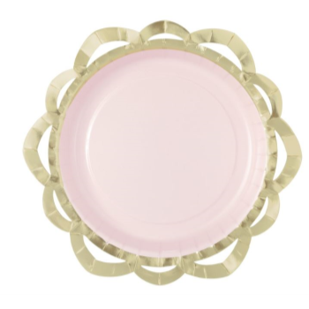 Image de TABLEWARE - ELEGANT PINK LACE EDGE 8" PLATES
