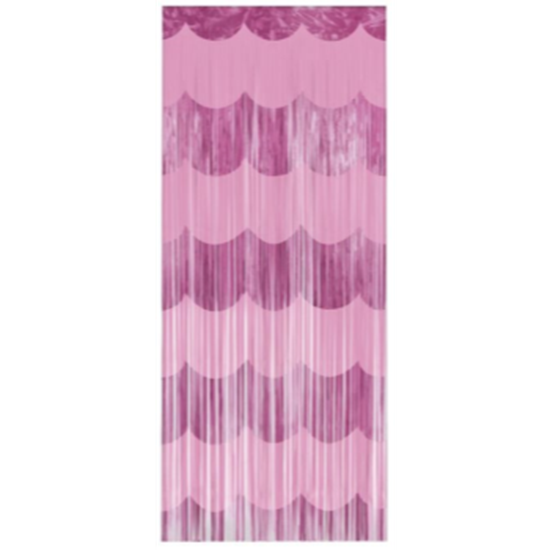 Picture of DECOR - PINK SCALLOPED FOIL CURTAIN 3' x 6.5'