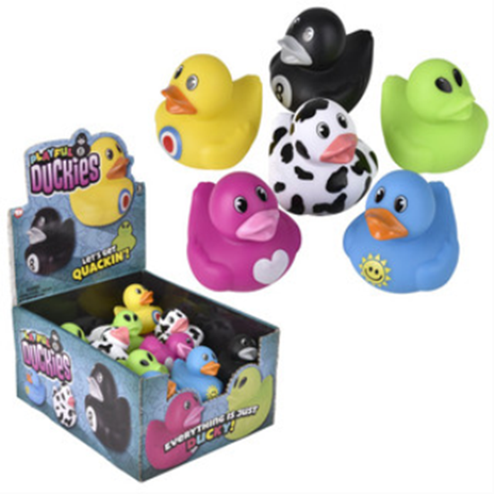 Image sur FAVOUR - 2" BULK RUBBER DUCKIES - COLOURED PATTERN