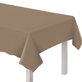 Image de TAUPE PLASTIC TABLE COVER 54 X 108 